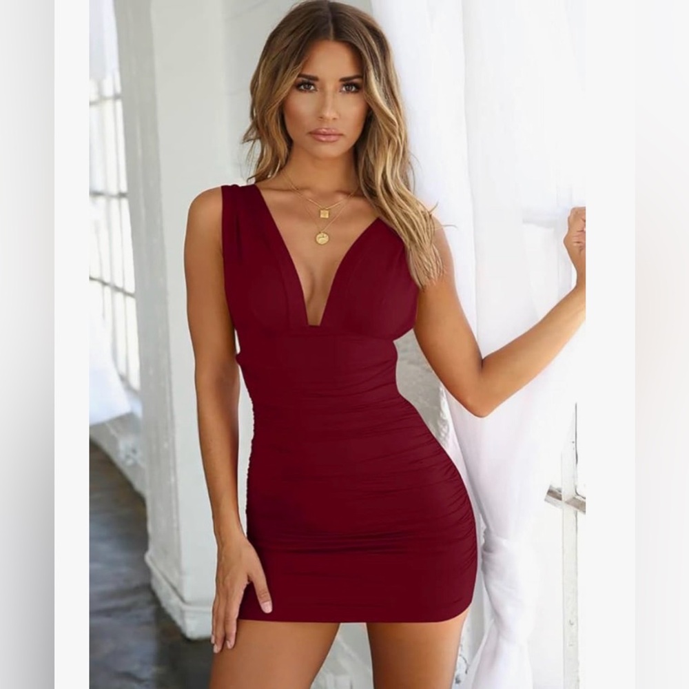Women's Sexy Bodycon Sleeveless Small burgundy christmas new year party